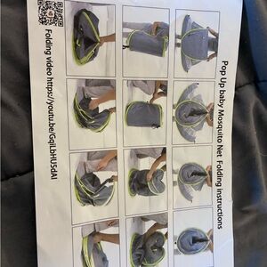 Gray and Green Pop-Up Baby Mosquito Net